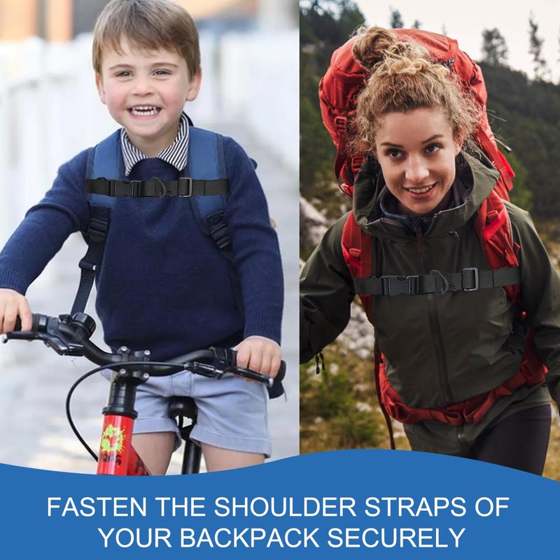 Esteopt Chest Strap Backpack, Black, Nylon, Modern, Buckle, Backpack Strap,