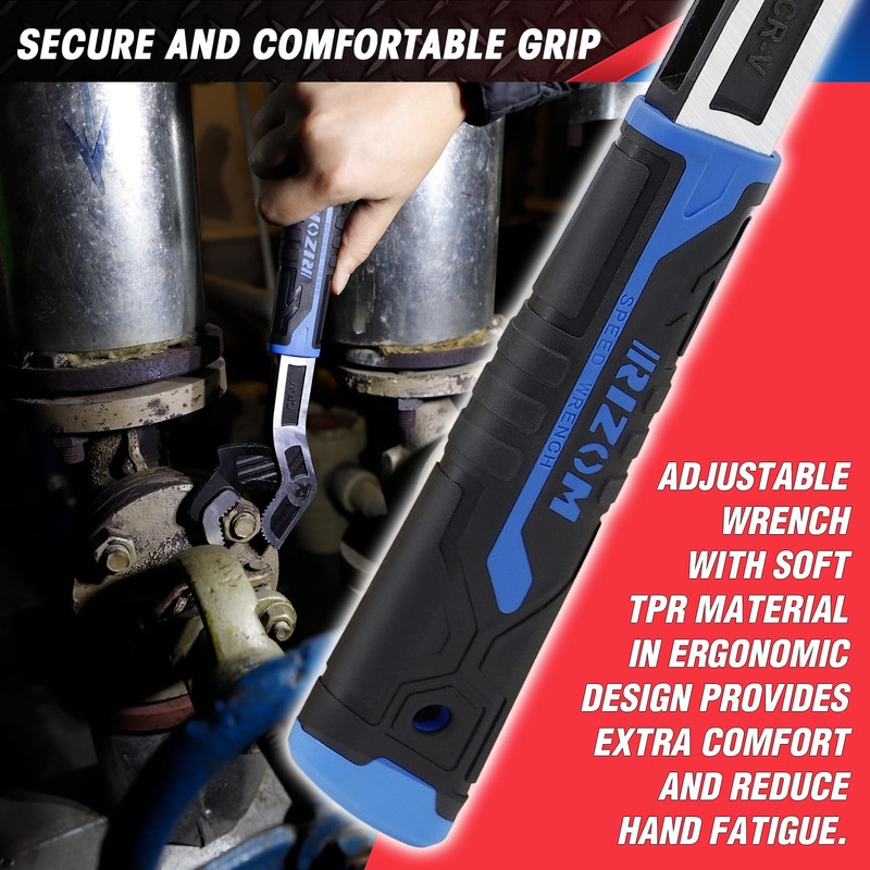 Rizom Self Adjusting Wrench, 8” and 12” Pipe Wrench, 2-Piece