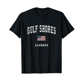 Gulf Shores Alabama AL Vintage American Flag Sports Design T-Shirt