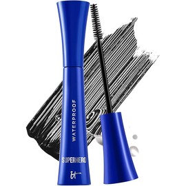 IT Cosmetics Superhero Volumizing Waterproof Mascara – 24HR Wear – Resists Sweat & Humidity – Lash-loving Biotin, Peptides & Pro-Vitamin B5 – Super Black, 0.3 fl oz