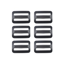 Ahijklmn Tri Glide Slides Plastic Adjustable Webbing Bar Slide Strap Adjuster Clip Slider Buckle Black (32mm - 6 pcs)