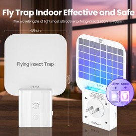 Fly Trap Indoor,2 in 1 Plug in Fruit Fly Traps for Indoors with Auto Night Light for Home，Fruit Flies,Mosquito, Flies, Moths，Gnat Traps for House Indoor(2 Device + 10 Glue Cards)