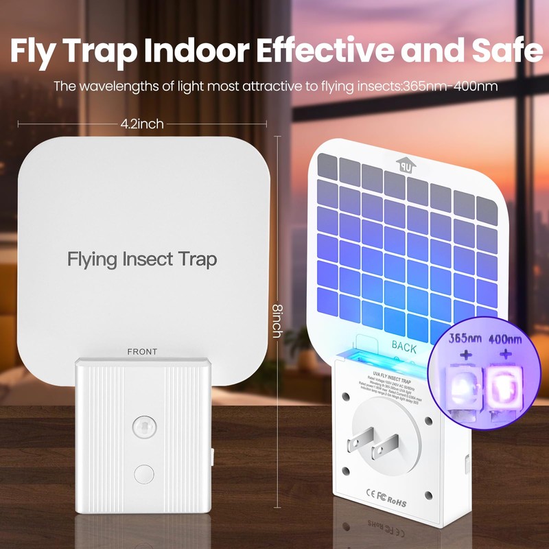 Fly Trap Indoor,2 in 1 Plug in Fruit Fly Traps