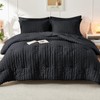 HYMOKEGE Black Full Size Comforter Sets Seersucker 7 Pieces, All