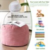 HIGOGOGO Round Stuffed Pouf Ottoman, Corduroy Poufs with Foam Chunk