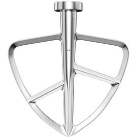 Mezclador plano de acero inoxidable mejorado de 5 a 6 cuartos de galón para KitchenAid mezclador de soporte KitchenAid accesorio de paleta, sin revestimiento/apto para lavaplatos Superficie pulida,