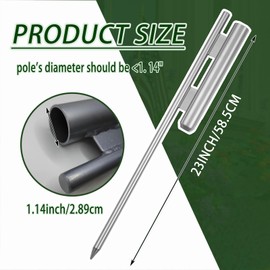 fallingstar 4 Pcs 23 Inch Flag Spike Heavy Duty Heavy Duty Ground Spike Flag Pole Ground Stake for Swooper Metal Flag Pole Stakes for Feather Flutter Banner Pole (Silver)