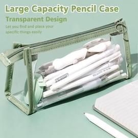 SHAIDOJIO 6 Pack Clear Pencil Case Pen Pounch, Pen Bag with Zipper, Transparent Marker Pounch, Travel Toiletry Cosmetic Makeup Bag, Multifonction Stationery Organizer for Students Adults Teen