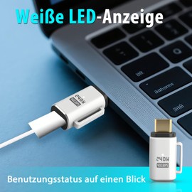 Quevati 2 Pack USB C Magnetic Adapter, 24Pin USB4 Male to Female Adapter 240W 48V/5A, 8k@60Hz Video Transfer, 40Gbps Data Transfer, White