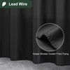 UFRIDAY Black Fabric Shower Curtain Liner 72 x 72 inches