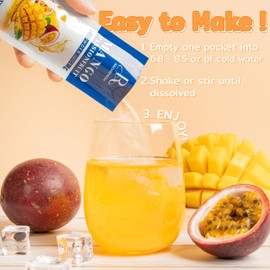 RACHAFRESH Thailand - Mango Passionfruit Powder Juice 6.16 Oz (Pack of 7) - Refreshing