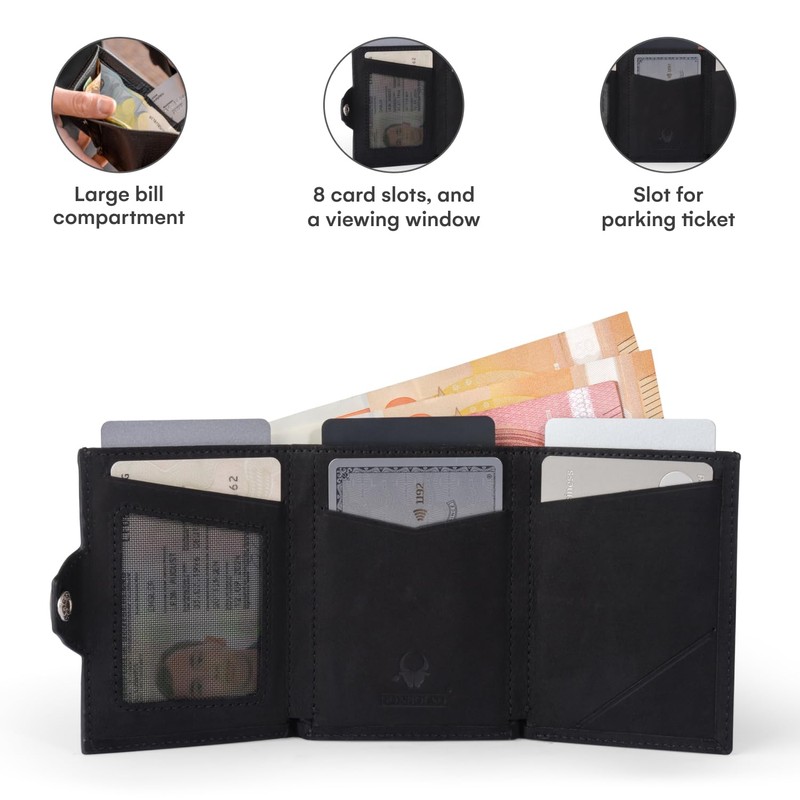 DONBOLSO NextGen Slim Leather Wallet without Coin Compartment, with RFID