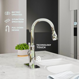 Touch Kitchen Faucet with Touchless Technology, Smart Kitchen Sink Faucet with Pull Down Sprayer, Touch on Activated Kitchen Bar Farmhouse Kitchens, RV, Sinks Faucet (Nickel)