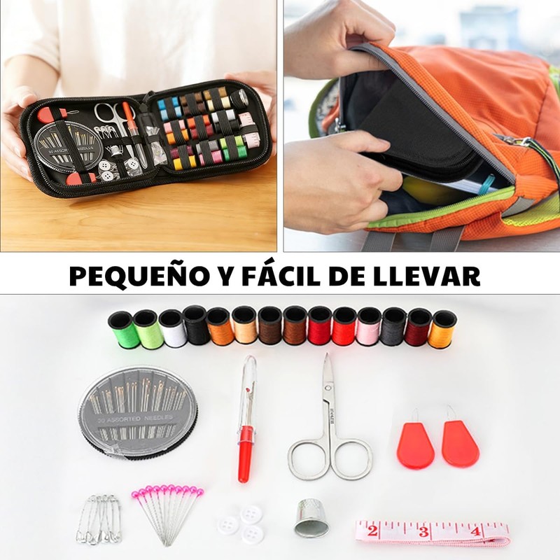 72 Piezas Kit de Costura, Costurero Portátil con Accesorios Completos,