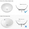 GZILA Vessel Sink Drain Without Overflow, White Pop-Up Drain With