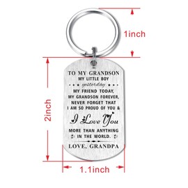 Grandson Granddaughter Keychain Gifts from Grandma Grandpa for Birthday Graduation Gifts