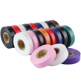 Lichamp 20-Pack Colored Electrical Tape Waterproof, 3/4 in x 66ft, Industrial Grade UL/CSA Listed High Temp Electrical Tape Colors Electric Super Vinyl, 2075C1