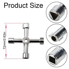 JOCXZI Control cabinet key, universal key with 4 profiles, for common cabinets and shut-off systems, triangular key, square key, control cabinet key, square triangular construction key