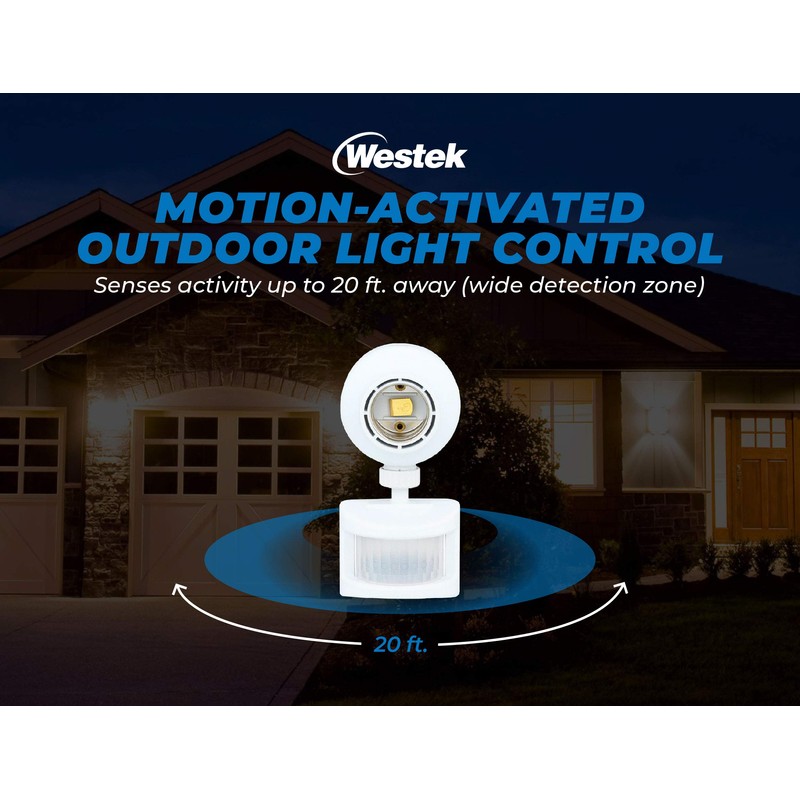 Westek Screw in Motion Sensor Light Socket for Outdoor Lighting,