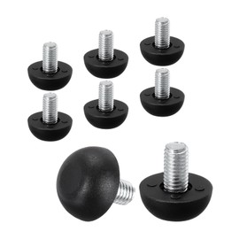 PATIKIL M8 Furniture Leg Leveling Feet, 8 Pcs 8mm x 1.25 Adjustable Threaded Screw-in Feet Levelers Replacement Feet Glides for Table Chair Cabinet, Black
