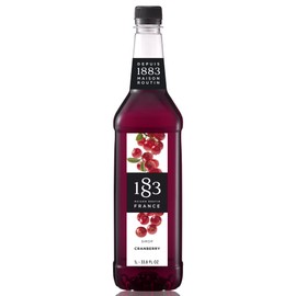 1883 Cranberry Syrup for Drinks, Made in France, 1 Liter Plastic Bottle