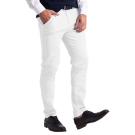 Mens Chino Pants Athletic-Fit Stretch Cotton Comfort Flat Front Casual Stretch Chino Pants All Waist 30W- 40W (White, 34W x 32L)