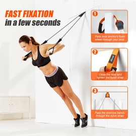 HPYGN Door Anchor for Resistance Bands, Home-Gym Workout Exercise Orange