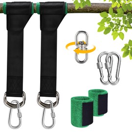 Tree Swing Hanging Kit, 3ft Swing Straps with Safer Carabiners, 360 Degree Swivel and Tree Protection Pads, Swing Set Accessories, Easy Installation