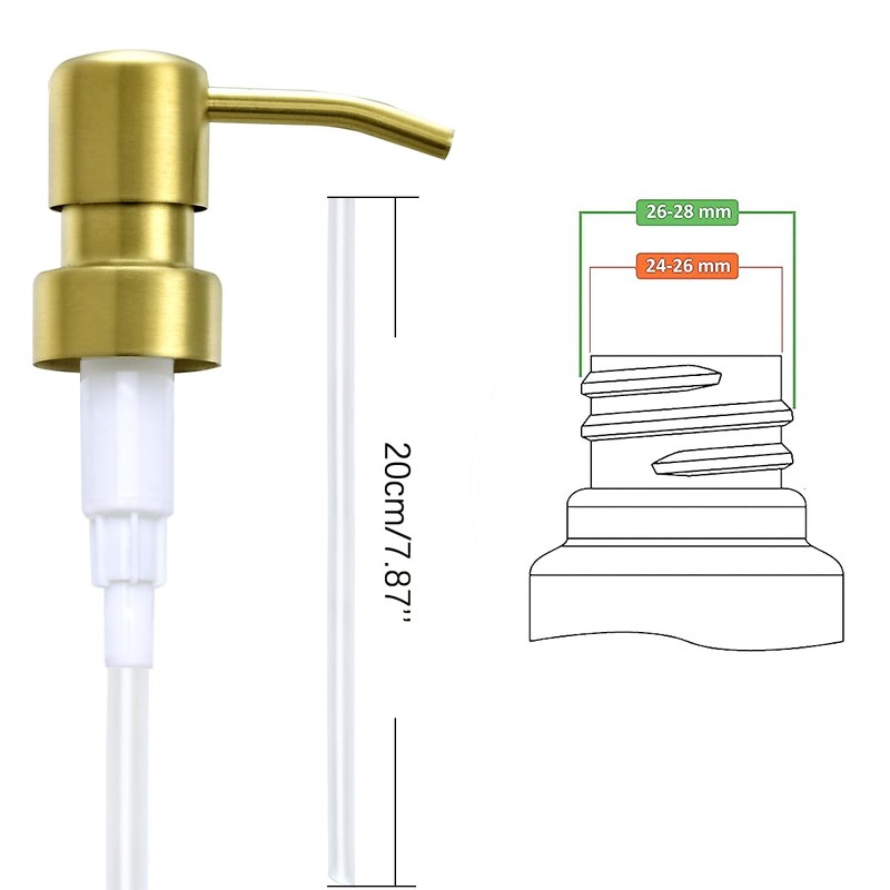 AUNRGO Gold Soap Dispenser Pump Replacement - Brushed Finish 304