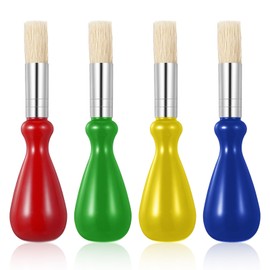 Jeffdad 4PCS Toddler Paint Brushes, Chubby Paint Brushes for Kids, Washable Easy Grip Paintbrushes Preschool Kids Paint Brush for Toddlers 1-3 for Watercolor Painting Art Supplies Craft Projects