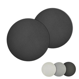Diatomaceous Earth Coasters Made in Japan, Water Absorbing Coasters, Soft Round, Set of 2, Diameter 3.5 inches (9.0 cm), Antibacterial Silver Ion, Dark Gray