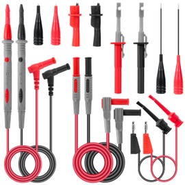 QIMEI-SHOP Multimeter Test Leads Kit with Crocodile Clips Test Probe Test Hook Test Probes Measuring Tips for Digital Multimeter Electric Measuring Cables 14 Pieces