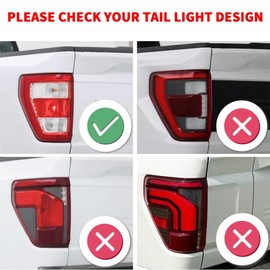 JeCar Smoked Tail Light Covers Trim Guards Only for 2021-2023 Ford F150 XL