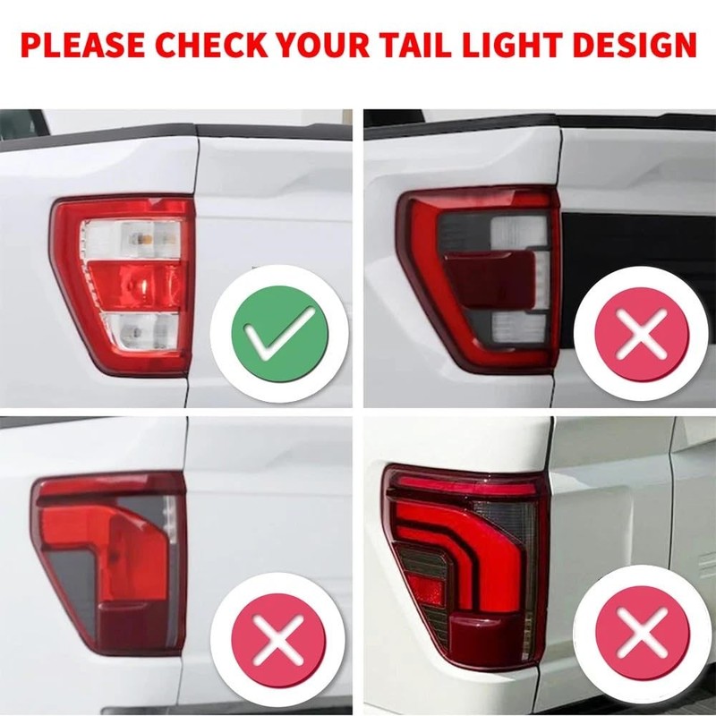 JeCar Smoked Tail Light Covers Trim Guards Only for 2021-2023