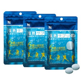 Midori Anzen Salt Heat Supplement, Quick Charge Electrolytes, Salt Supplement for Dry Body, Soda, 1.1 oz (30 g) (Approx. 24 Capsules / Individual Packaging), Set of 3 Bags