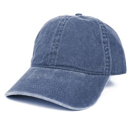 Armycrew Low Profile Plain Washed Pigment Dyed 100% Cotton Twill Dad Cap - Navy