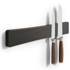 Magnetic Knife Holder for Wall, 16" Acacia Wood No Drill Knife Magnet Strip Use as Tool Key Storage Knife Bar, Powerful Wall Mounted Magnetic Knife Rack for Refrigerator & Kitchen Utensil Organizer