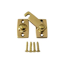 QCAA Solid Brass Shutter Bar/Door Latch, 7/8" x 2-3/32", Polish Brass, 1 Pack, Made in Taiwan