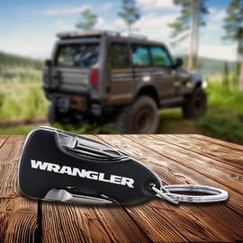 Jeep Wrangler Dark Matte Black Multi Tool Keychain with Laser Engraved Wrangler Logo KTK