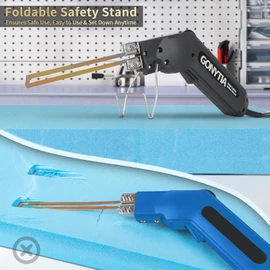 Hot Knife Foam Cutter, Innovative Pro Styrofoam Cutting Tool Kit with Foldable Safety Stand, Electric 200W Hot Knife with 4 Blades for PP, EPS, XPS, EVA, EPE, PU, KT Board, Sponge (KD-5)