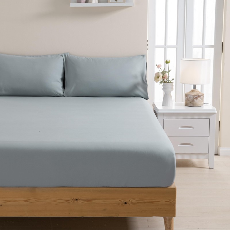 Twin Fitted Sheet Only, Gray Microfiber Bed Sheets - Deep