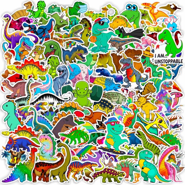 DothRayan 100 PCS Dinosaur Stickers for Water Bottle, Waterproof Dinosaur