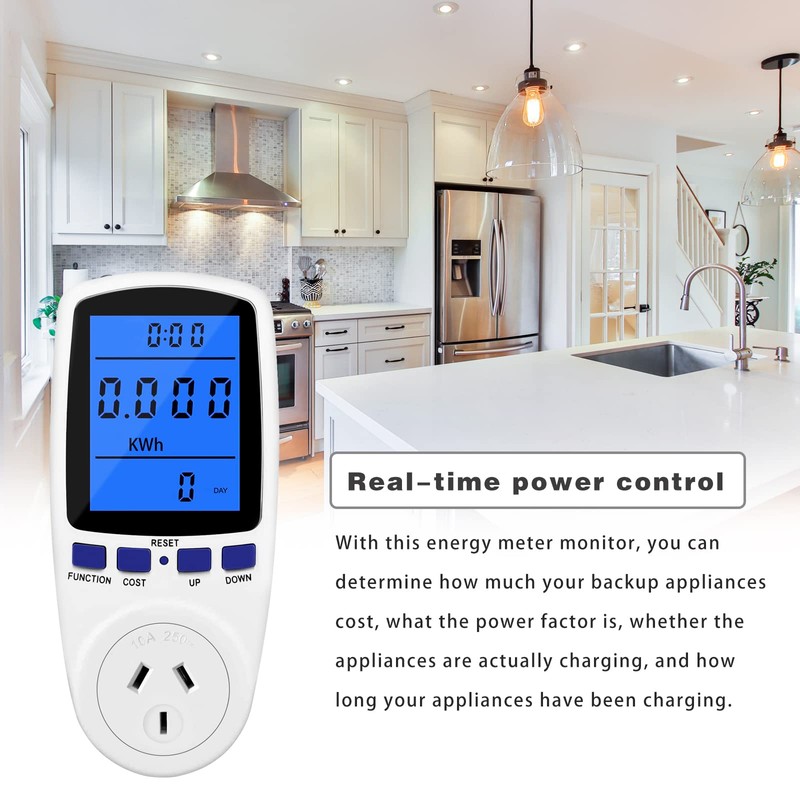 240V Plug Power Meter Electricity Usage Monitor,PIOGHAX Energy Watt Voltage