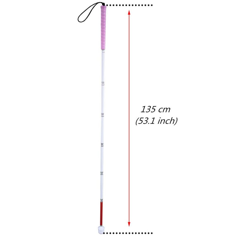 Aluminum Mobility Folding White Cane for Vision Impaired and Blind