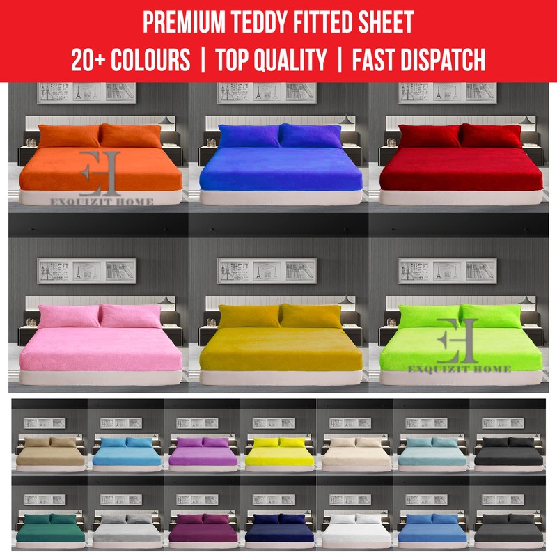 Teddy Fleece Fitted Bed Sheet Extra Deep 30cm Teddy Fleece