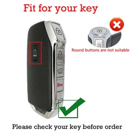 KUNIO Car Key Fob Cover Case Fit for Kia Ceed Soul Forte Telluride K5 Seltos NIRO Sportage NQ5 Cerato Sorento Optima Key Holder Keychain Key Shell Key Fob Accessories Black-Long Keychain