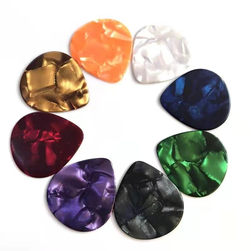 Microseven 100pcs Custom Acoustic Electric Guitar Celluloid Pick Plectrums 0.71mm