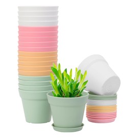 GARDIFE 20 Pack 4 inch Plant pots, planters for Indoor Plants, Flower pots, Color