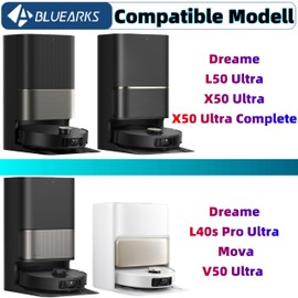 Bluearks 26Pcs Replacement Parts for Dreame X50 Ultra/L50 Ultra/L40s Pro Ultra/Mova V50 Ultra Vacuum Cleaner Accessories Kit,1 Set Main Brush 4 Hepa Filters 6 Side Brush 6 Vacuum Bags 6 Mop Pads