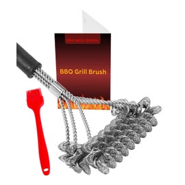Grill Brush Bristle Free for Safe Cleaning, Cleaner Brush for Gas/Porcelain/Charbroil Grates, Rust-Free Stainless Steel BBQ Tool for Grill Cleaning 17", BBQ Accessories Gifts for Men